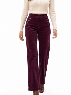 Quiet Luxury Plum Sailor Pants Old Money Weekend Size 10